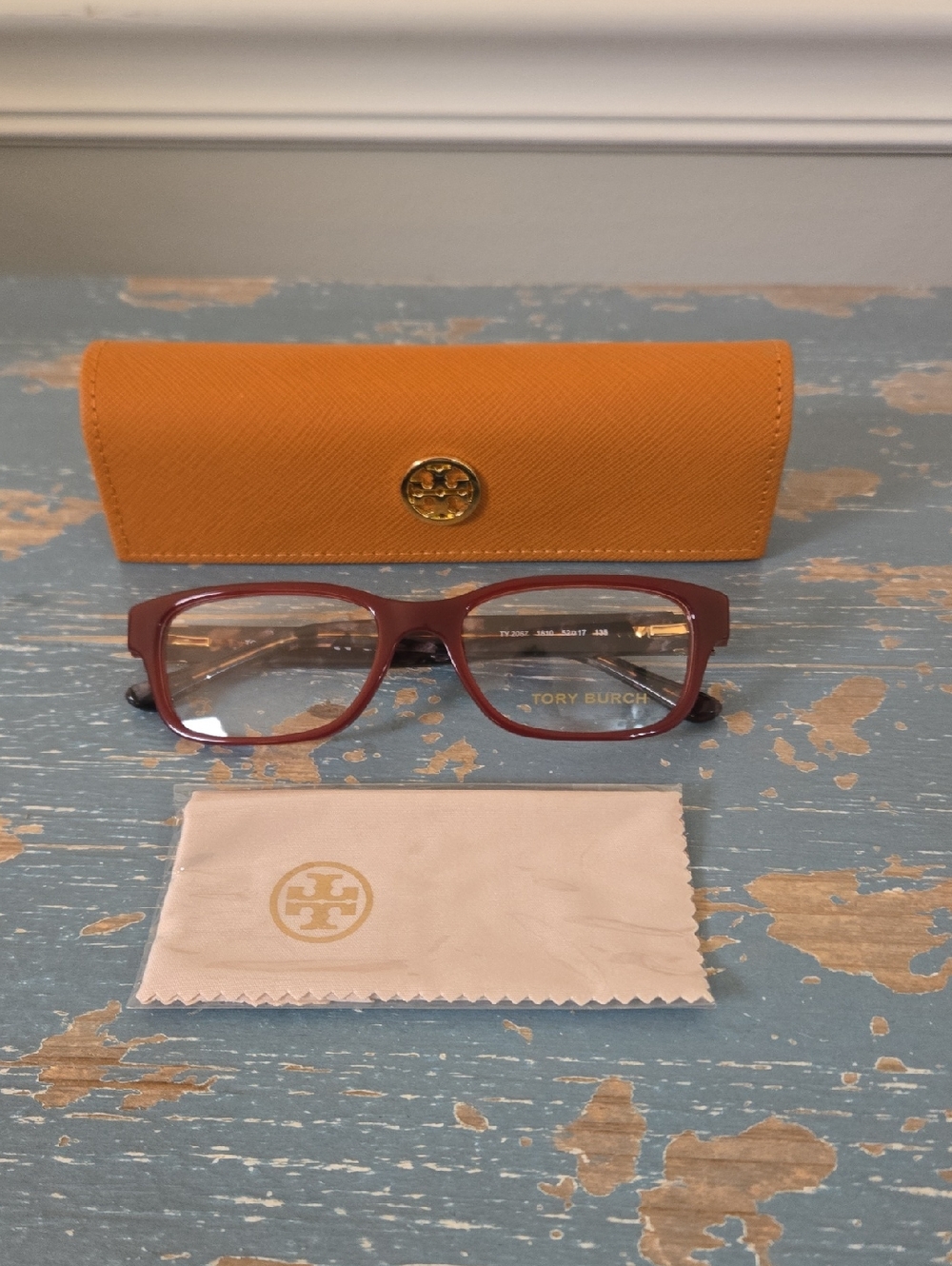 Tory Burch Burgundy/Tortoise Shell Glasses with Case